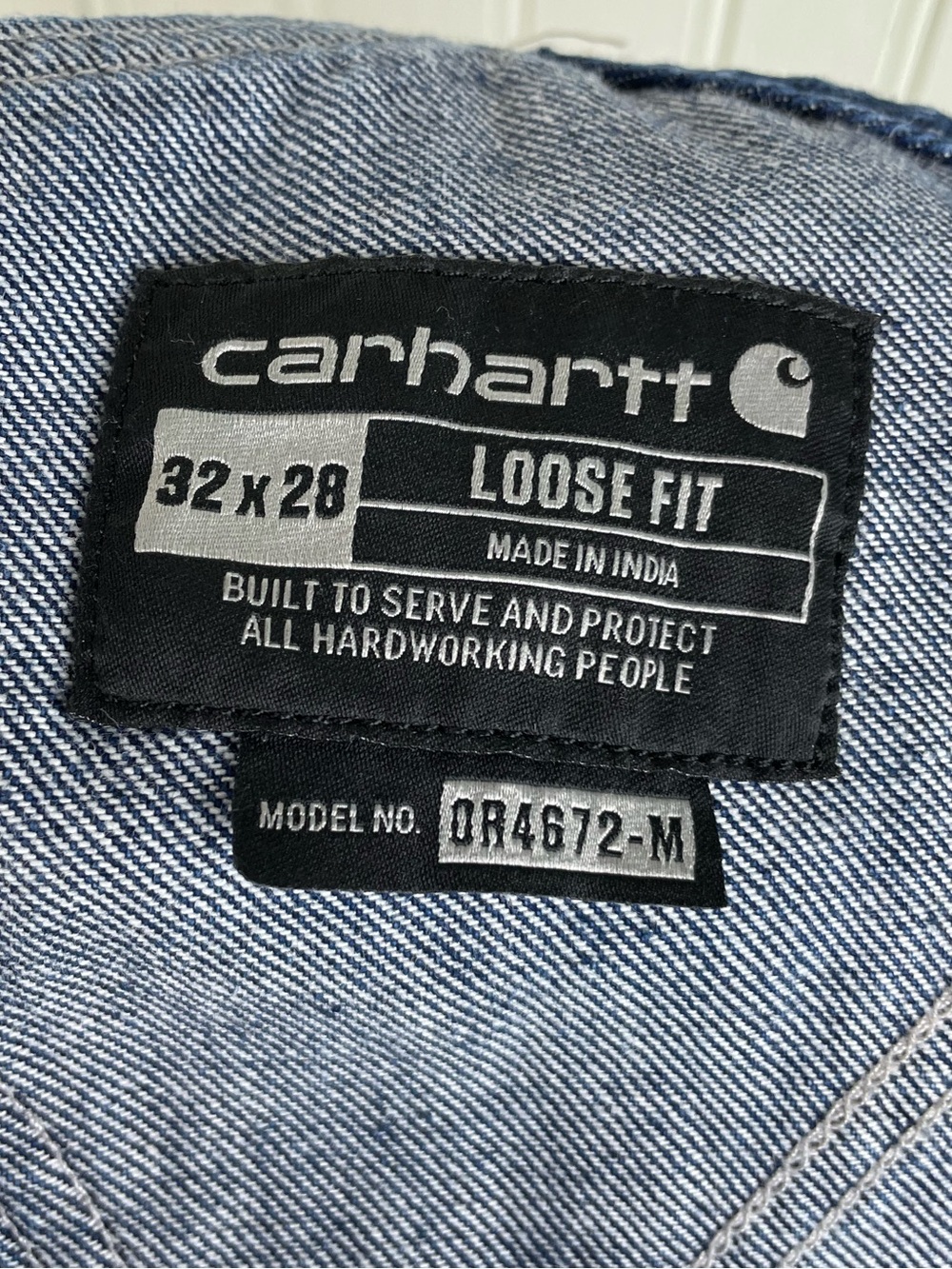 Carhartt Men's Loose Fit Washed Denim Bib Overalls Size 32 x 28 Cotton OR4672-M - Picture 7 of 12
